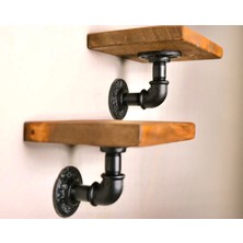 Raff House Twins Boru Ayaklı Ikiz Ahşap Raf