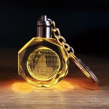 Falconex Kristal Dünya Tasarımlı Renk Değiştiren Anahtarlık