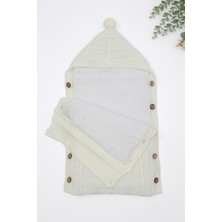 Sitilin Kız Erkek Bebek Düğmeli Krem Anakucağı Kundak STL7110