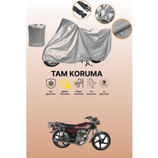 Dokaca Gri Kral Motor KR-100-2 Uyumlu Motosiklet Brandası, Koruyucu Örtü, Motor Branda