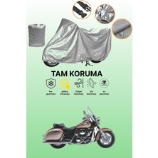 Dokaca Gri Kawasaki Vn 1500 Classic Tourer Uyumlu Motosiklet Brandası, Koruyucu Örtü, Motor Branda