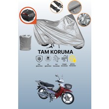 Dokaca Gri Arka Çanta Uyumlu Asya As 110-8 Uyumlu Motor Brandası, Koruyucu Örtü