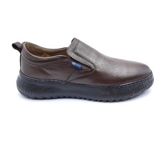 Scootland S22308 Hakiki Deri Hafif ve Yumuşak Tasarım Kahverengi Erkek Bağcıksız Konfor Ayakkabı