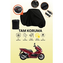 Dokaca Siyah Arka Çanta Uyumlu Honda PCX125 Uyumlu Motosiklet Brandası, Koruyucu Örtü