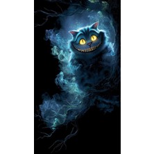 Aydın Garage Cheshire Kedisi Kapı Direk Kaplama Folyosu Baskılı Sticker Sağ-Sol 2 Adet 22*50 cm