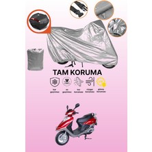 Dokaca Gri Arka Çanta Uyumlu Arora Vesta 50 Uyumlu Motor Brandası, Koruyucu Örtü