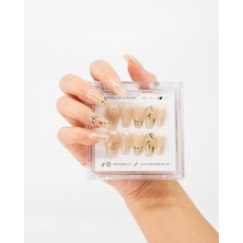 Takma Takma 10'lu Ten Rengi Orta Balerin TT1107 Tekrar Kullanılabilir El Yapımı Protez Takma Tırnak - Ten Rengi-S