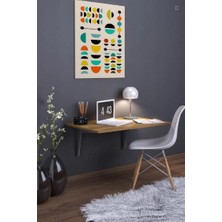 Kamelya Duvara Monte Katlanabilir Yemek Çalışma Balkon Masası Ceviz 90 x 50 cm Makyaj Masası