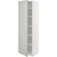 Hobiurun Mutfak boy dolabı, HAVSTORP açık gri-koyu gri, 60x60x200 cm, 1 kapaklı ve 4 raflı