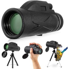Teleskop, 80X100 Full Hd Yüksek Çözünürlük, 10 Km Görüş Mesafesi, 52 mm Objektif Lens, Gece Görüş Destekli, Tripod ve Telefon Tutuculu, Taşıma Çantalı Profesyonel Monoküler Dürbün