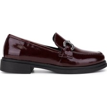 Tamer Tanca Kadın Hakiki Deri Bordo Loafer Ayakkabı 899 26101 Bn Ayk SK25-26 K.bordo Rgn