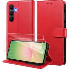 Kip GSM Samsung Galaxy S23 Fe Uyumlu Ekran Koruyuculu Kılıf Kapaklı Kartlıklı Deri Görünümlü Standlı Kapak