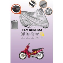 Dokaca Gri Arka Çanta Uyumlu Kanuni Elite 100 Uyumlu Motor Brandası, Koruyucu Örtü