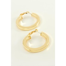 Gümüş Takıcım Ezme Halka Küpe 3 cm