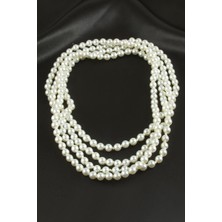 Gümüş Takıcım 8 mm Inci Kolye 190 cm