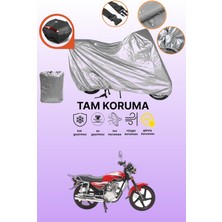 Dokaca Gri Arka Çanta Uyumlu Çelik Motor CK100-3 Sport Uyumlu Motor Brandası, Koruyucu Örtü