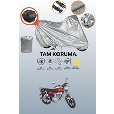 Dokaca Gri Arka Çanta Uyumlu Kuba Cg 100 Uyumlu Motor Brandası, Koruyucu Örtü
