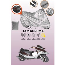 Dokaca Gri Arka Çanta Uyumlu Mondial 150 Re Uyumlu Motor Brandası, Koruyucu Örtü