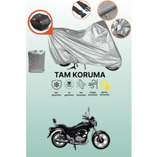 Dokaca Gri Arka Çanta Uyumlu Mondial 150 Sentor Uyumlu Motor Brandası, Koruyucu Örtü