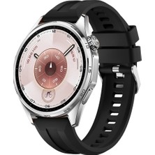 Sneezy Huawei Watch Gt6 46MM Ile Uyumlu Spor Silikon Metal Tokalı Soft Saat Kordonu