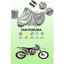 Dokaca Gri Husqvarna Fe 250 Uyumlu Motosiklet Brandası, Koruyucu Örtü, Motor Branda