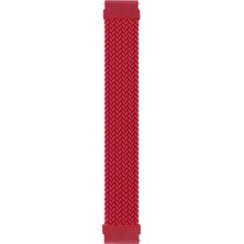Mena Rise Venu 3 Için Kordon, (Medium Size, 155MM) Braided Solo  [venu 3 ile Uyumlu Kordon - Kırmızı]