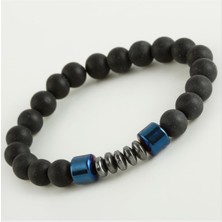 Gümüş Takıcım Hematit & Mat Onix Doğaltaş Bileklik