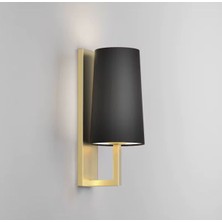 Akdeniz Aydınlatma Elektrik Malzemeleri Lüks Otel Tipi Duvar Apliği Siyah Kumaş Abajur ve Altın Metal Gövde Modern Aydınlatma