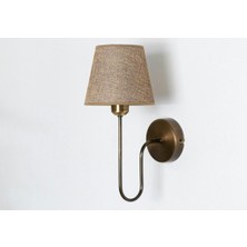 Akdeniz Aydınlatma Elektrik Malzemeleri Vintage Tarz Kumaş Şapkalı Duvar Apliği – Eskitme Metal Gövde