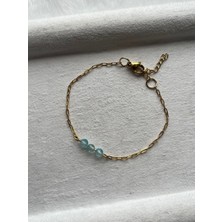 Pel Design Minimal Topaz Taşı Çelik Bileklik