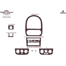 Mars Cockpit Design Opel Corsa C Picku Parçakonsol-Torpido Kaplama  2003-2006 6 Par Maun