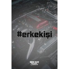 Aydın Garage Erkek Işi Yazı Jdm Araba-Motosiklet Cam Etiket Sticker 20X4,4CM