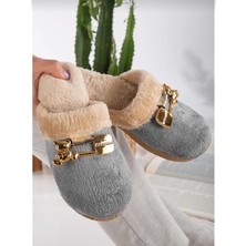 Rose Ayıcık Tokalı Kadın Kışlık Günlük Ev Terliği