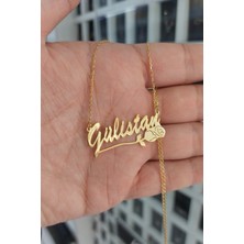 Özgür Takı 925 Ayar Gümüş 24 Ayar Altın Kaplama Gül Figürlü Kolye