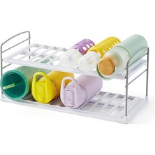 Upspace Şişeler Için Dolap Düzenleyici, Ayarlanabilir, 2 Raflı, Beyaz