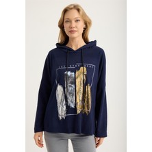 Home Store Yaldızlı Pano Desenli Sweat