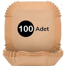 100 Adet Air Fryer Pişirme Kağıdı Tek Kullanımlık Hava Fritöz Yağ Geçirmez Yapışmaz Gıda Pişirme Kağıdı Kare Tabak Model