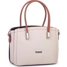 Nas Bag Kadın Mini El ve Çapraz Çanta Krem Taba