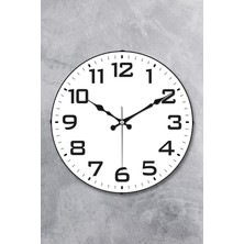 36 cm Gerçek Cam Akar Saniye Sessiz Mekanizma Duvar Saati