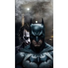 Aydın Garage Batman ve Joker Kapı Direk Kaplama Folyosu Baskılı Sticker Sağ-Sol 2 Adet 22*50 cm
