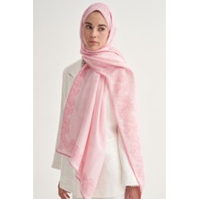 Carell Floral Monogram Floş Şal Şeker Pembesi