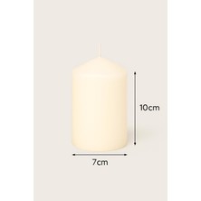 Smyrna Homes Silindir Mum 7X10CM Beyaz