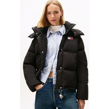 Tommy Hilfiger Kadın Alaska Grid Down Puffer Mont - Siyah