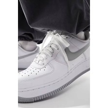 Nike Air Force 1 Low  Af1 Unisex Leather Sneaker Hakiki Deri Unisex Günlük Spor Ayakkabı Beyaz Gri