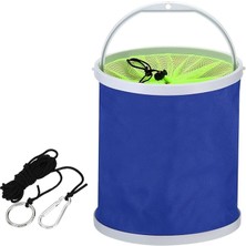 Misda Store Lua Katlanabilir Balık Tutma Kovası, 11 Litre (2,9 Galon), Katlanabilir Kova, Katlanabilir Su Kabı, Anahtarlıklı Dış Mekan, Seyahat Için, Mavi