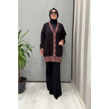 Ghisa Hırka Siyah-Mürdüm 26KOBHRK3083