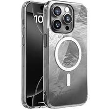 iPhone 14 Pro Max Için Shinemag Serisi Magsafe ile Uyumlu Göz Alıcı ve Şık Metalize Arka Tasarım Yüksek Kalite Materyal Premium Hybrid Kılıf Kapak (Silver, 14 Pro Max)