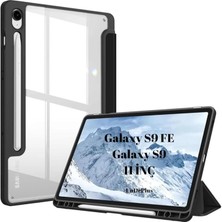 Yenibağ Galaxy Tab S9 Fe / S9 11INÇ ile Uyumlu Kılıf Grafiti Şeffaf Kalem Bölmeli X710 X716 X718 X510 X516 Siyah