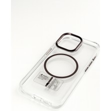 iPhone 16 Pro Max Magsafe Destekli Krom Çerçeveli Şeffaf Sert Koruma Kılıf - Loop