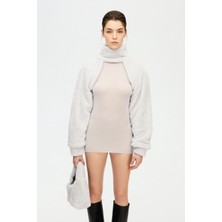 İkikız  Gri Pelüş Bolero